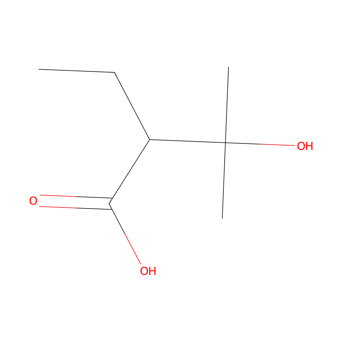 2-Ethyl-3-hydroxy-3-methylbutanoic acid molecular structure, CAS 109106-81-2