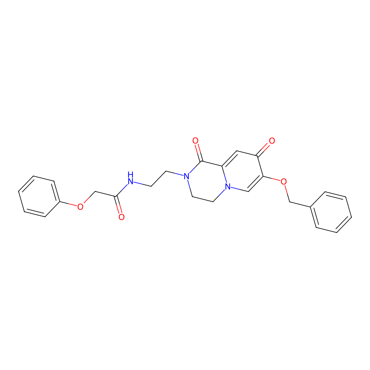 N-(2-(7-(benzyloxy)-1,8-dioxo-3,4-dihydro-1H-pyrido[1,2-a]pyrazin-2(8H)-yl)ethyl)-2-phenoxyacetamide molecular structure, CAS 1091068-15-3