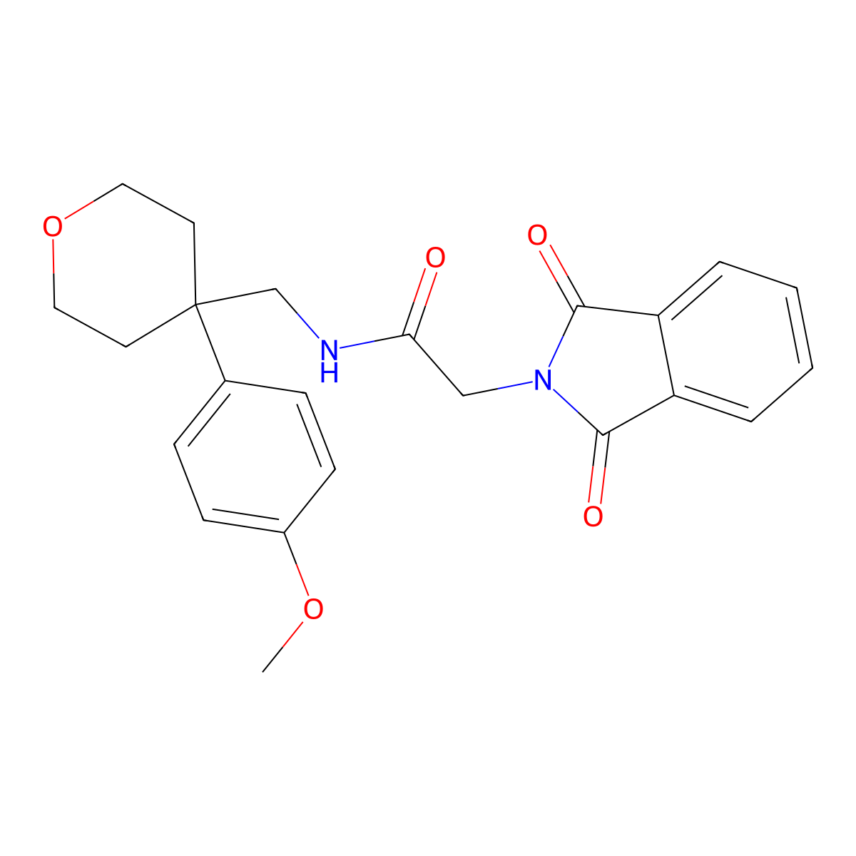 2-(1,3-dioxo-2,3-dihydro-1H-isoindol-2-yl)-N-{[4-(4-methoxyphenyl)oxan-4-yl]methyl}acetamide molecular structure, CAS 1091074-62-2