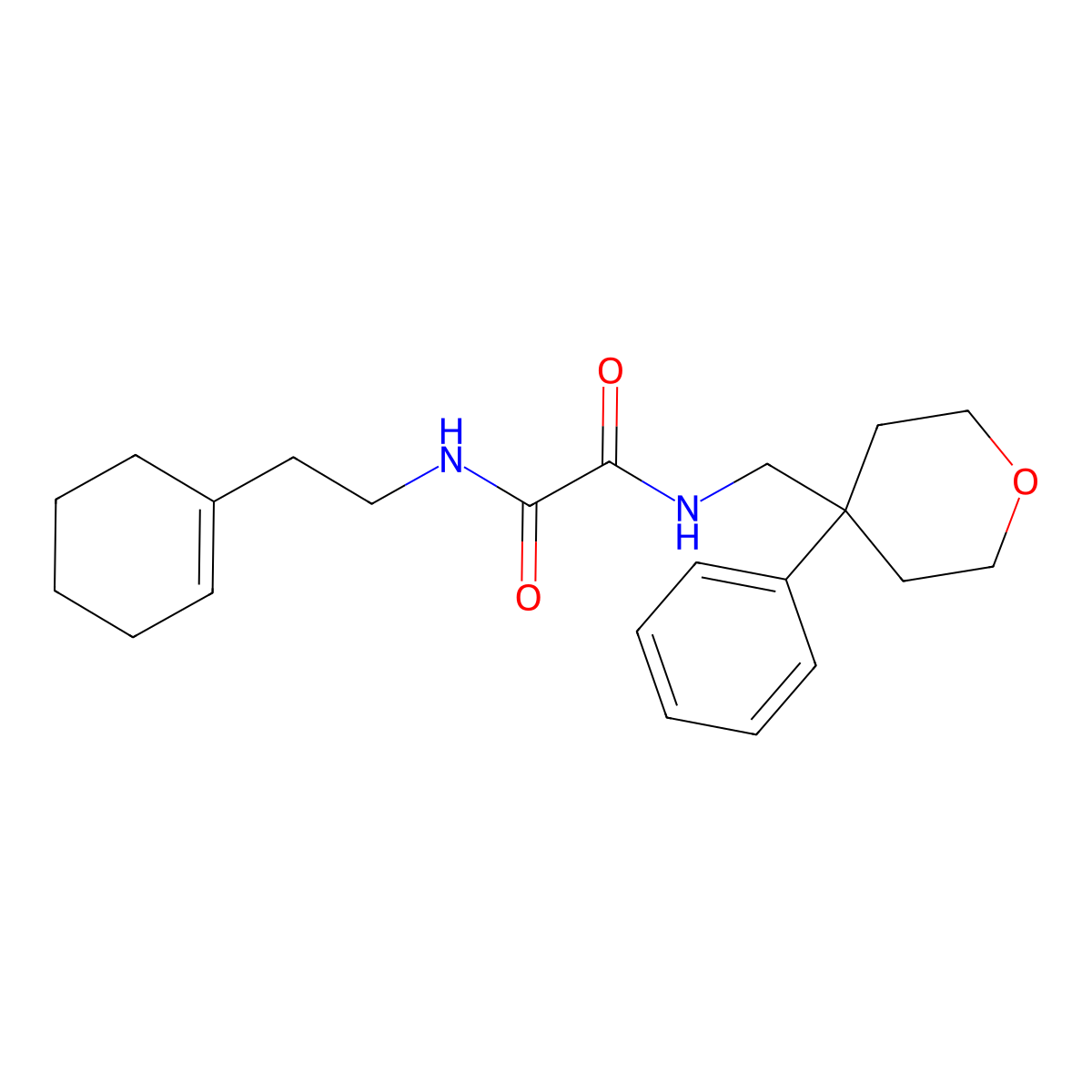 N'-[2-(cyclohex-1-en-1-yl)ethyl]-N-[(4-phenyloxan-4-yl)methyl]ethanediamide molecular structure, CAS 1091080-75-9