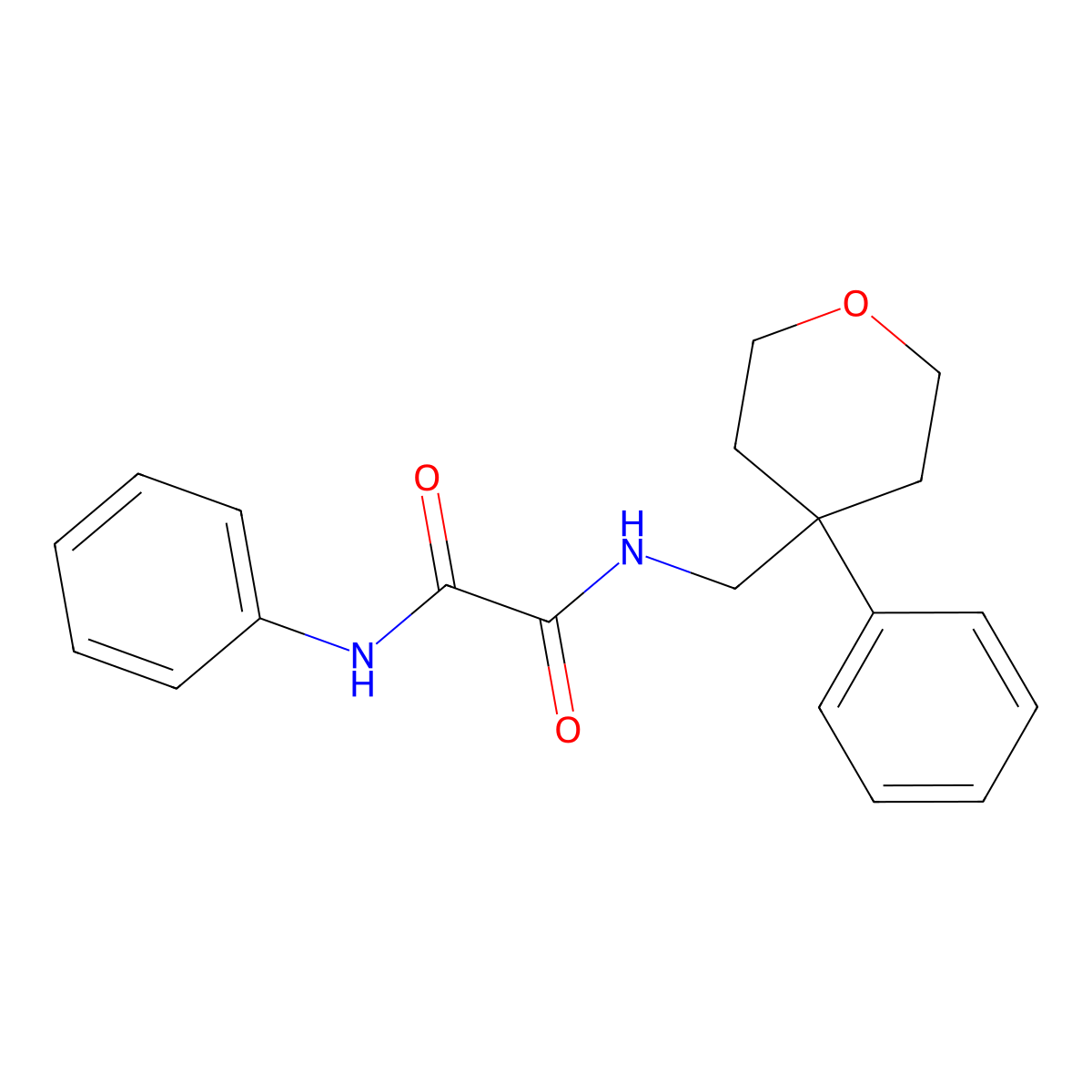 N1-phenyl-N2-((4-phenyltetrahydro-2H-pyran-4-yl)methyl)oxalamide molecular structure, CAS 1091081-15-0