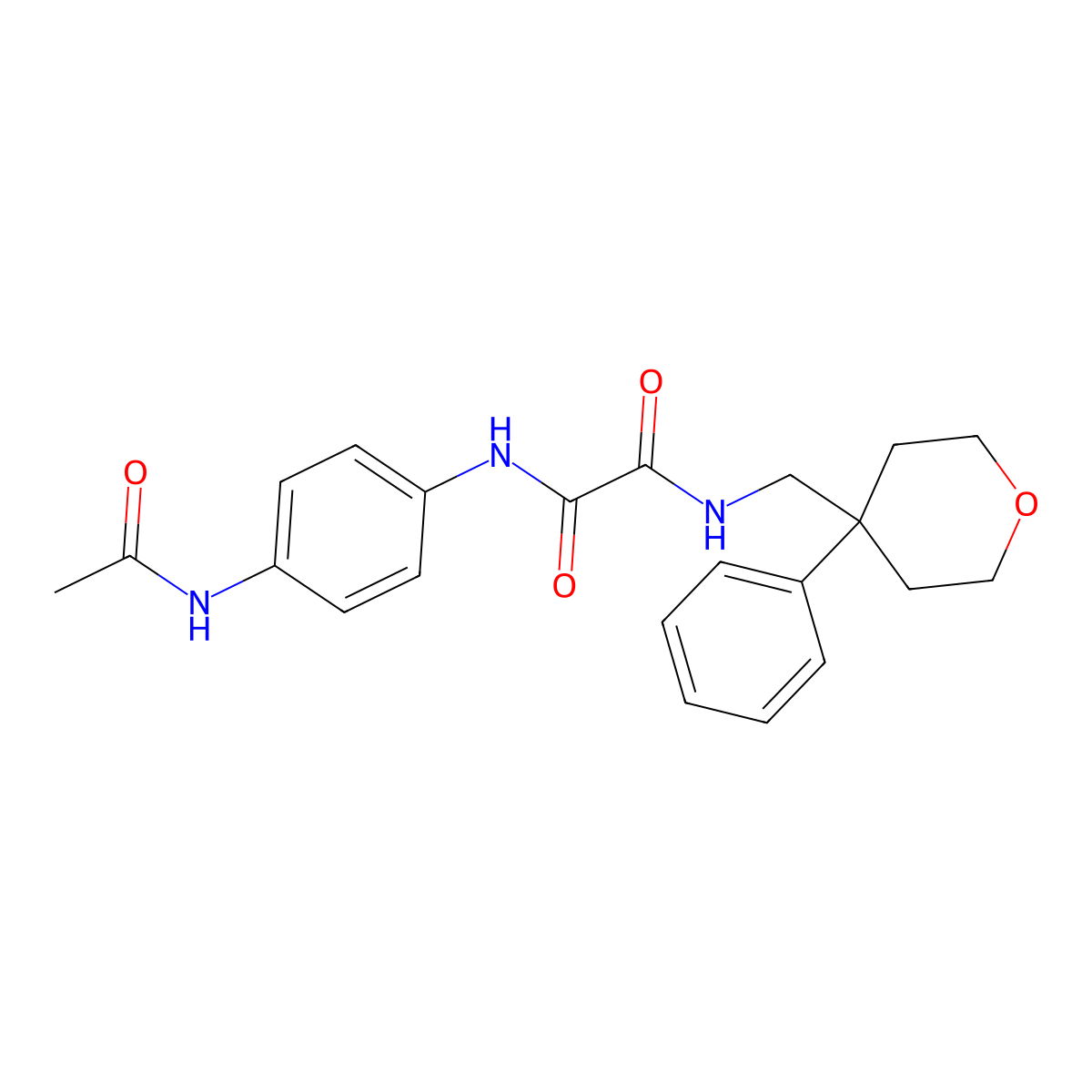 N'-(4-acetamidophenyl)-N-[(4-phenyloxan-4-yl)methyl]ethanediamide molecular structure, CAS 1091081-79-6