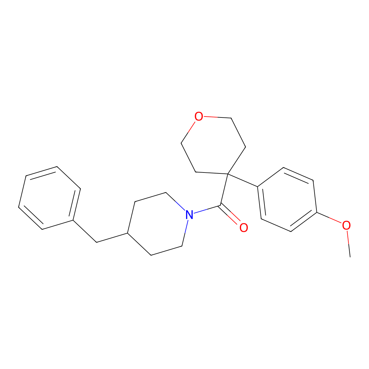 (4-benzylpiperidino)[4-(4-methoxyphenyl)tetrahydro-2H-pyran-4-yl]methanone molecular structure, CAS 1091089-35-8