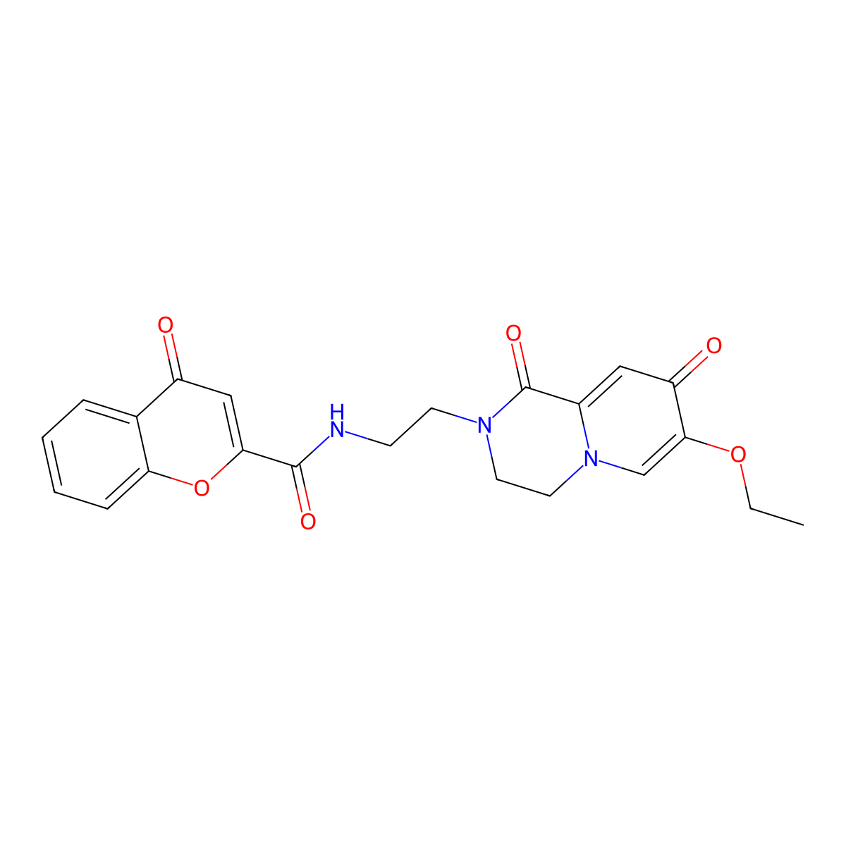 N-(2-{7-ethoxy-1,8-dioxo-1H,2H,3H,4H,8H-pyrido[1,2-a]pyrazin-2-yl}ethyl)-4-oxo-4H-chromene-2-carboxamide molecular structure, CAS 1091101-79-9