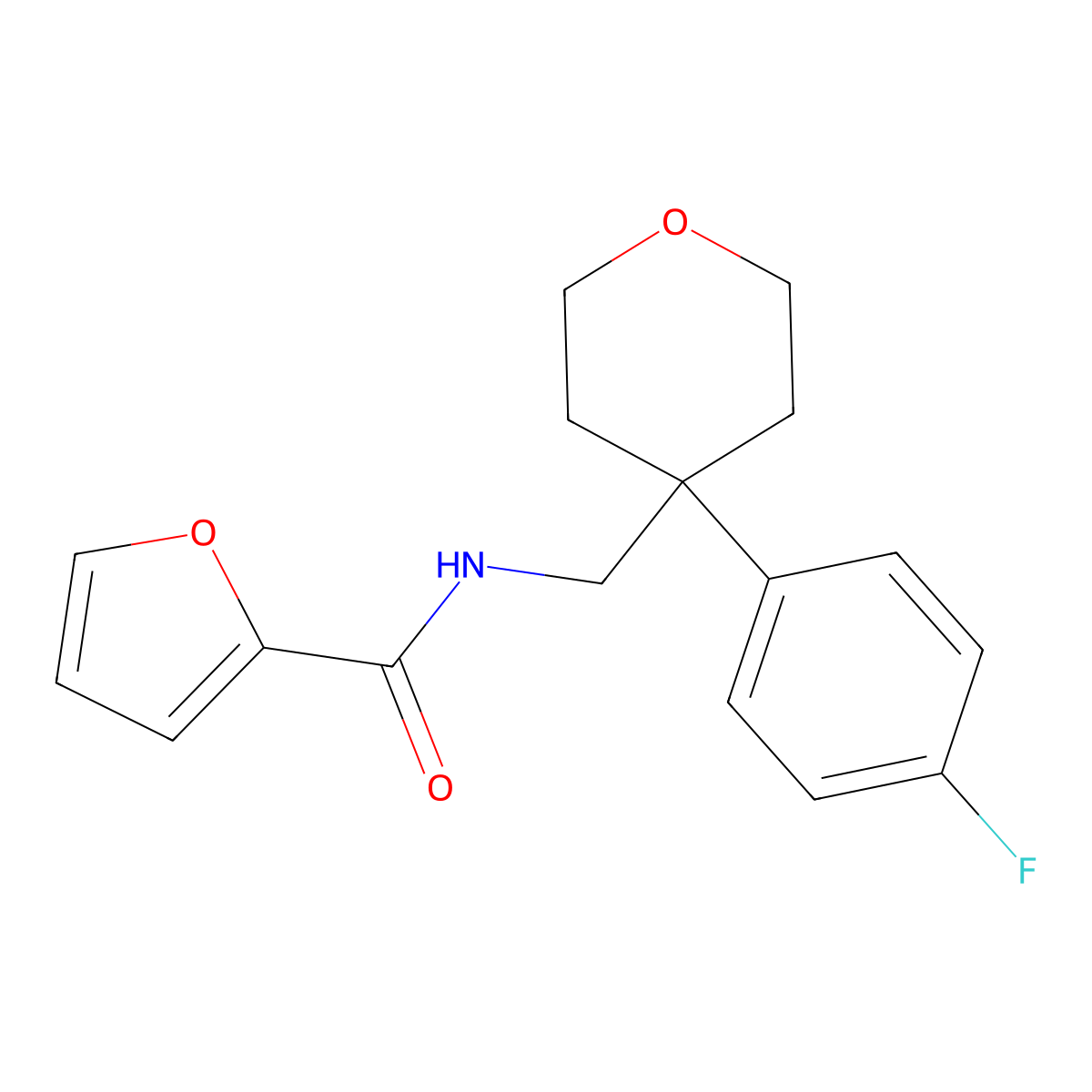 N-{[4-(4-fluorophenyl)oxan-4-yl]methyl}furan-2-carboxamide molecular structure, CAS 1091105-39-3
