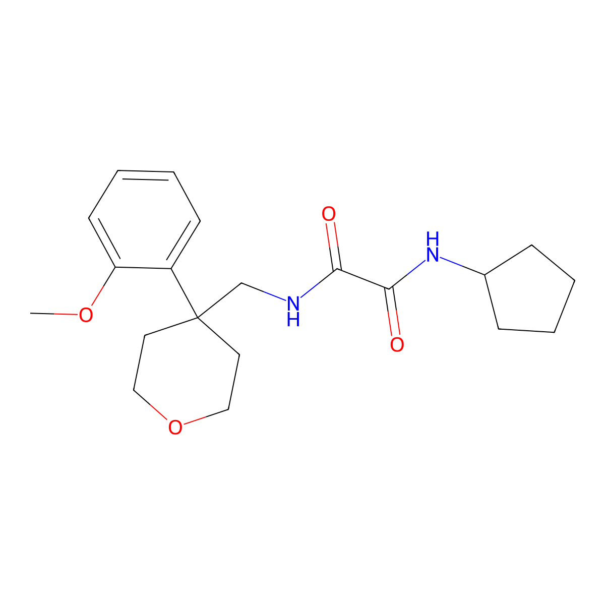 N-cyclopentyl-N'-{[4-(2-methoxyphenyl)oxan-4-yl]methyl}ethanediamide molecular structure, CAS 1091111-49-7