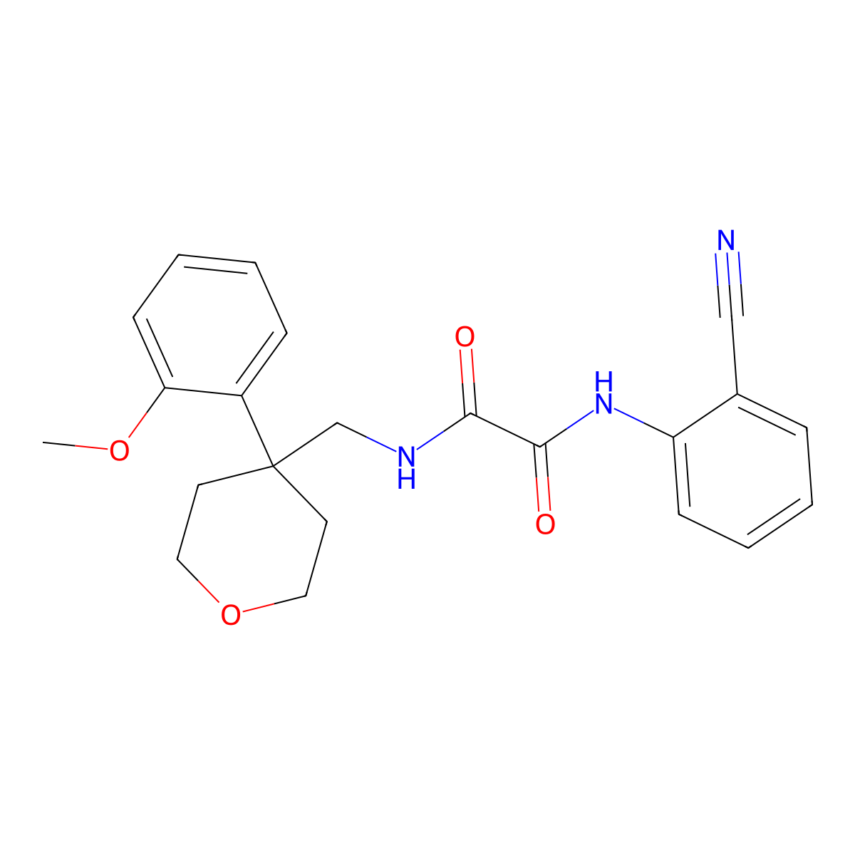 N'-(2-cyanophenyl)-N-{[4-(2-methoxyphenyl)oxan-4-yl]methyl}ethanediamide molecular structure, CAS 1091111-63-5
