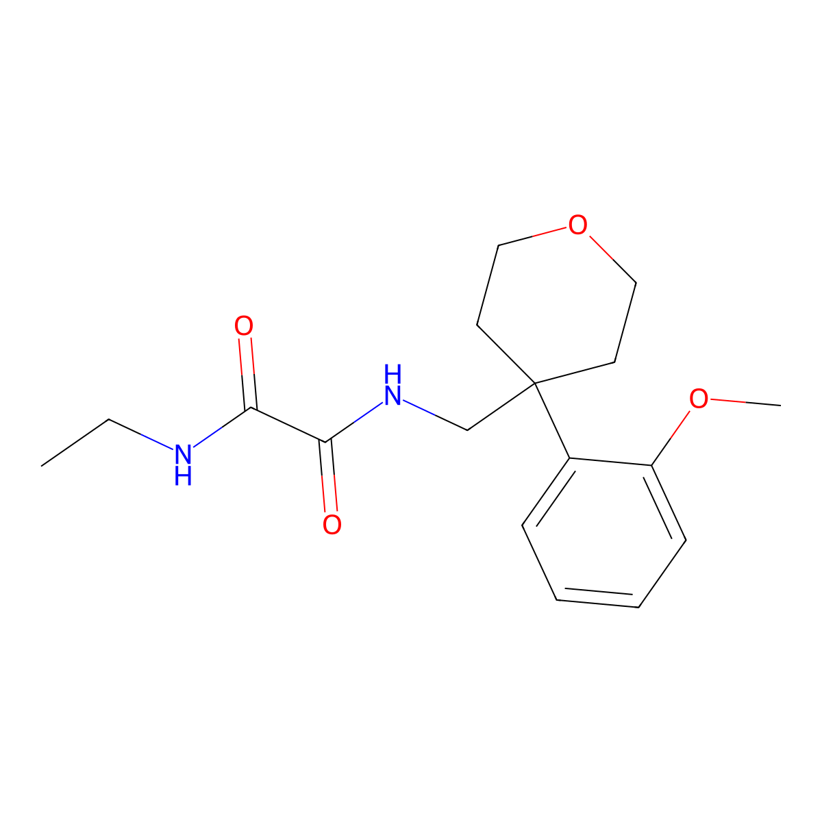 N-ethyl-N'-{[4-(2-methoxyphenyl)oxan-4-yl]methyl}ethanediamide molecular structure, CAS 1091111-82-8