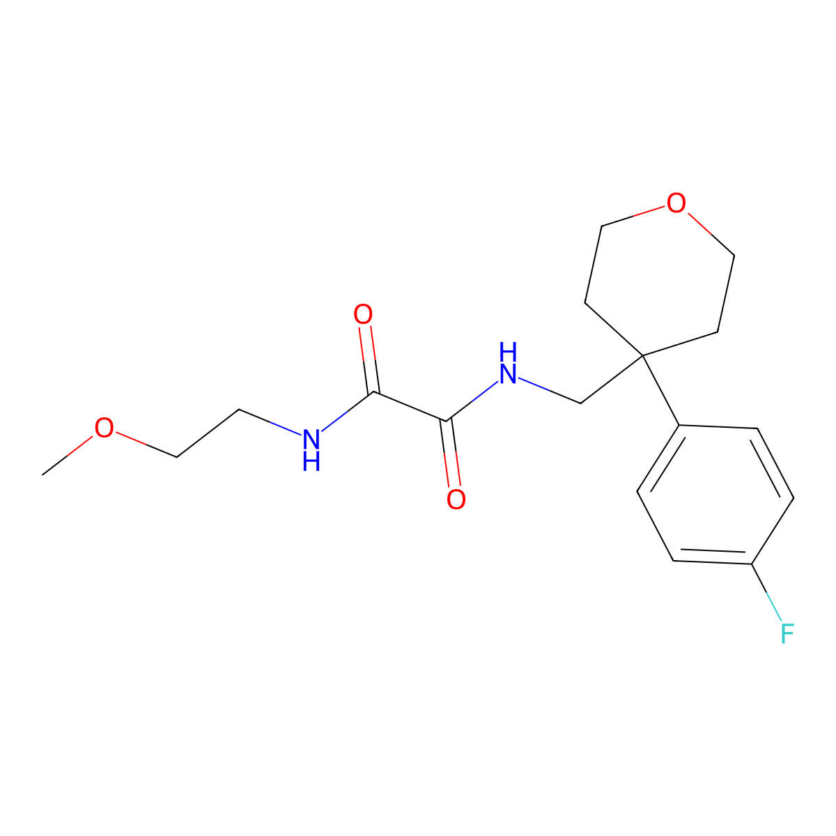 N'-{[4-(4-fluorophenyl)oxan-4-yl]methyl}-N-(2-methoxyethyl)ethanediamide molecular structure, CAS 1091112-45-6