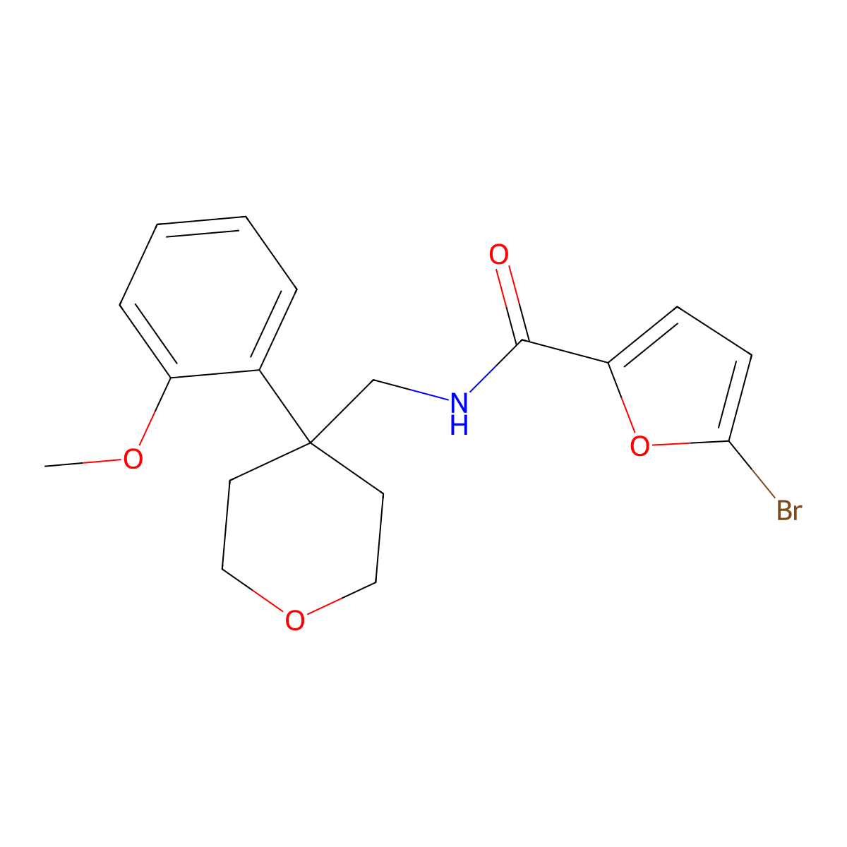 5-bromo-N-{[4-(2-methoxyphenyl)oxan-4-yl]methyl}furan-2-carboxamide molecular structure, CAS 1091128-97-0