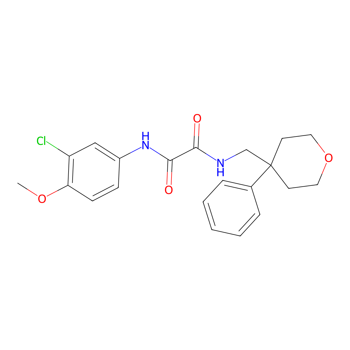 N-(3-chloro-4-methoxyphenyl)-N'-[(4-phenyloxan-4-yl)methyl]ethanediamide molecular structure, CAS 1091138-39-4