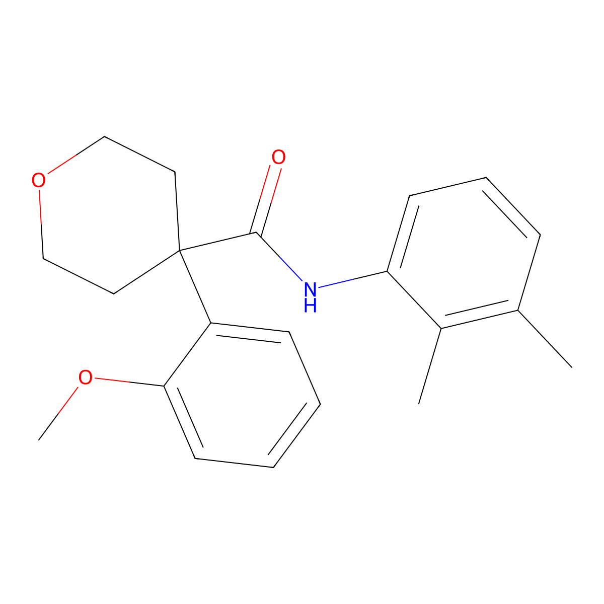 N-(2,3-dimethylphenyl)-4-(2-methoxyphenyl)oxane-4-carboxamide molecular structure, CAS 1091138-49-6