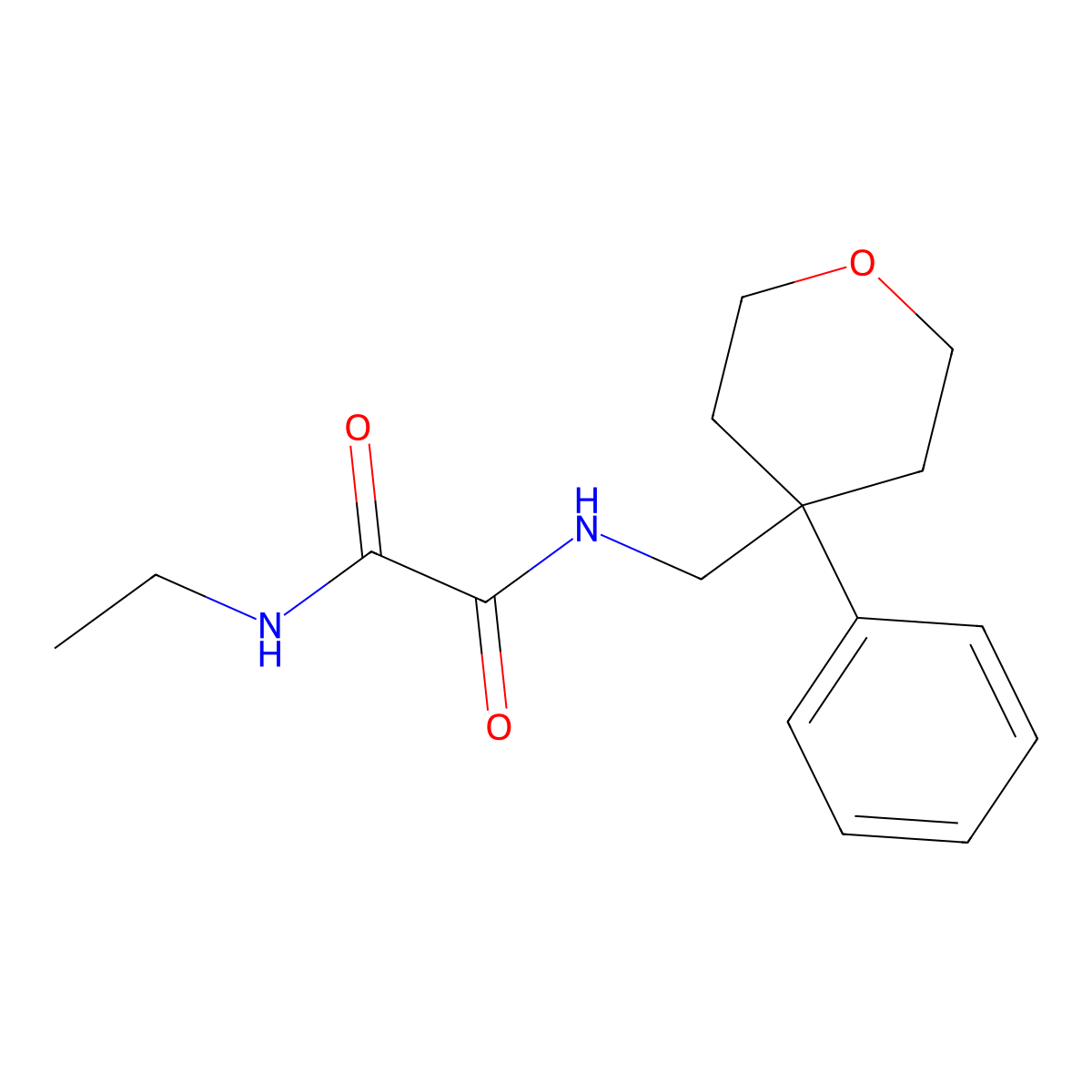 N-ethyl-N'-[(4-phenyloxan-4-yl)methyl]ethanediamide molecular structure, CAS 1091138-63-4
