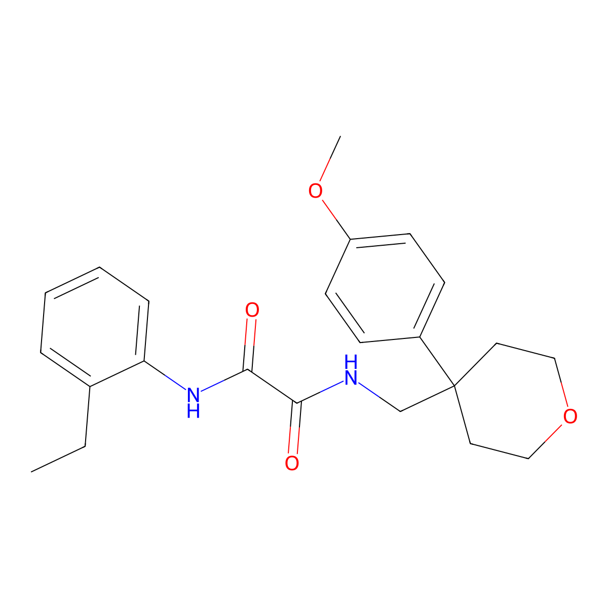 N'-(2-ethylphenyl)-N-{[4-(4-methoxyphenyl)oxan-4-yl]methyl}ethanediamide molecular structure, CAS 1091139-99-9