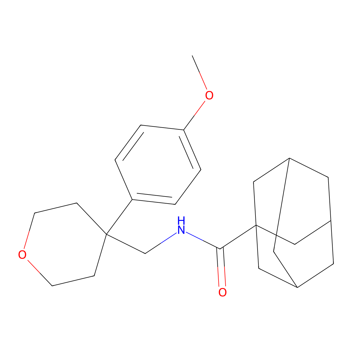 N-{[4-(4-methoxyphenyl)oxan-4-yl]methyl}adamantane-1-carboxamide molecular structure, CAS 1091151-70-0