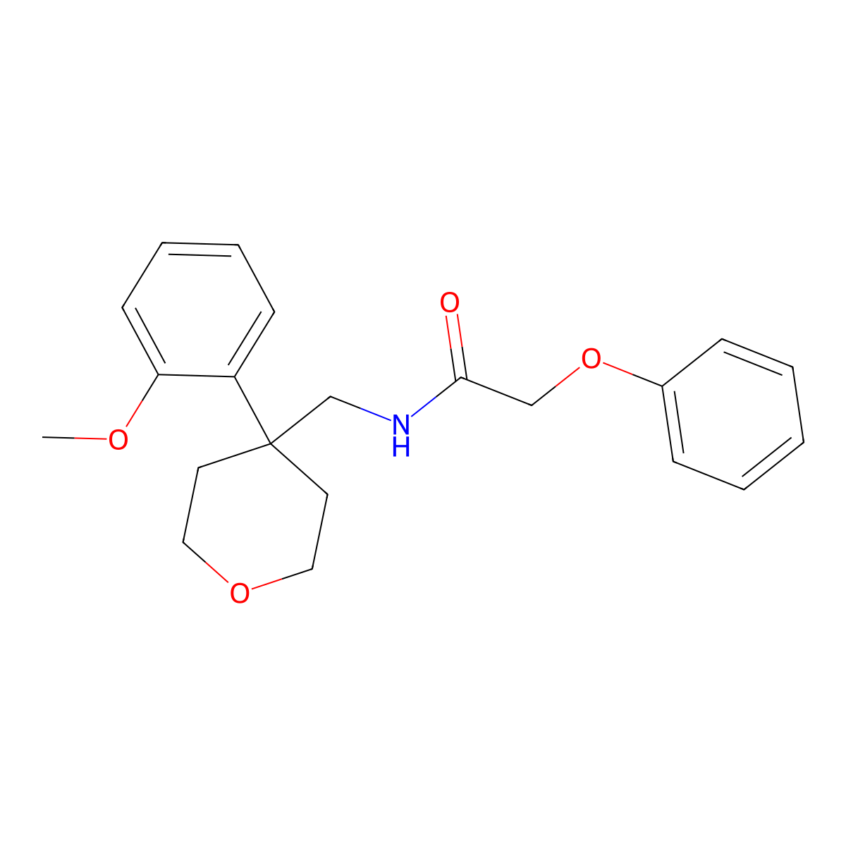 N-{[4-(2-methoxyphenyl)oxan-4-yl]methyl}-2-phenoxyacetamide molecular structure, CAS 1091155-46-2
