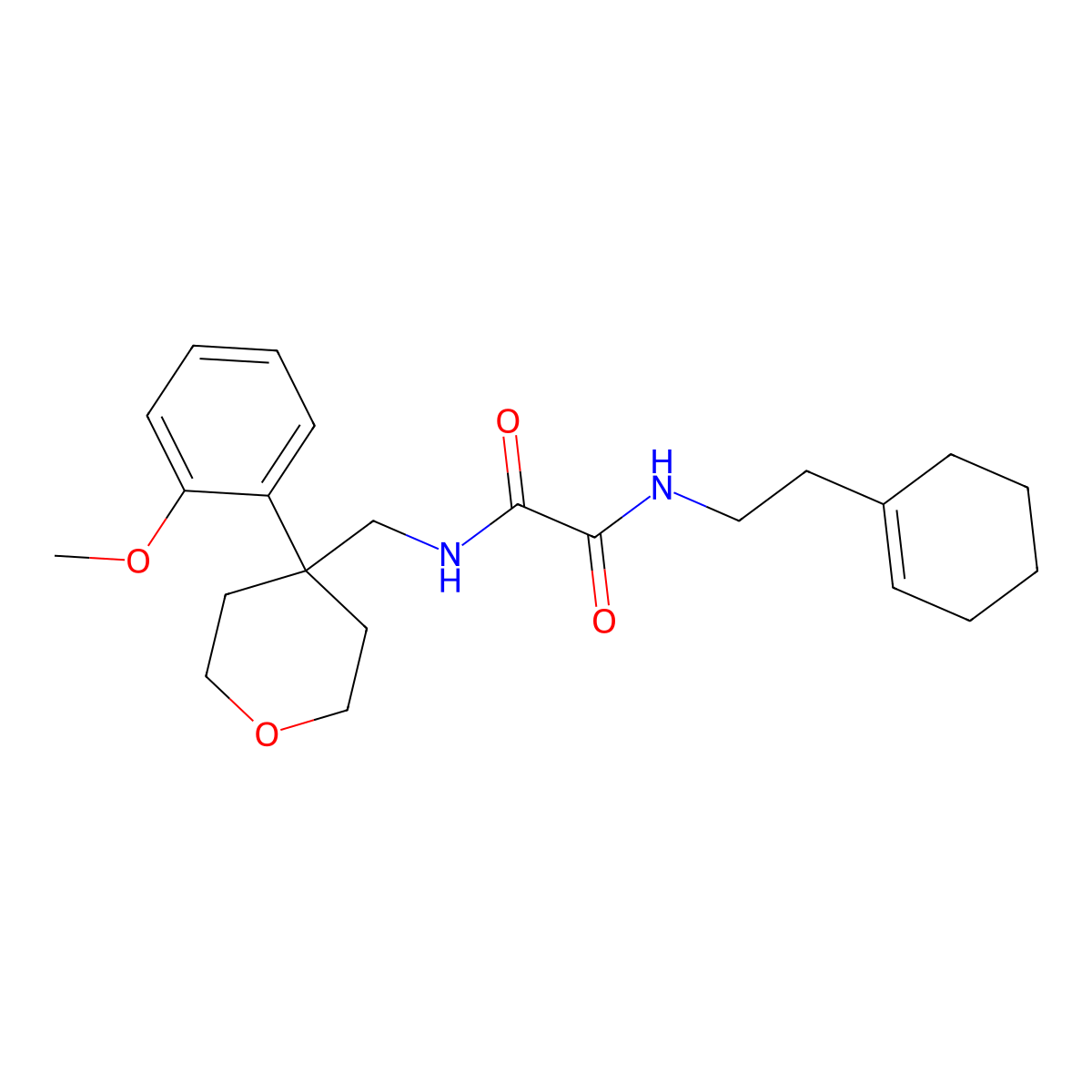 N'-[2-(cyclohex-1-en-1-yl)ethyl]-N-{[4-(2-methoxyphenyl)oxan-4-yl]methyl}ethanediamide molecular structure, CAS 1091162-37-6