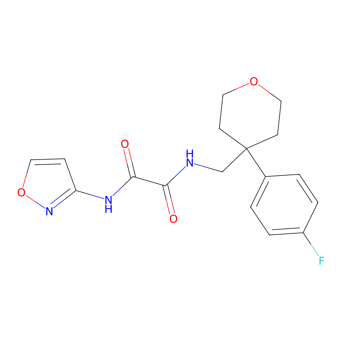 N'-{[4-(4-fluorophenyl)oxan-4-yl]methyl}-N-(1,2-oxazol-3-yl)ethanediamide molecular structure, CAS 1091165-65-9