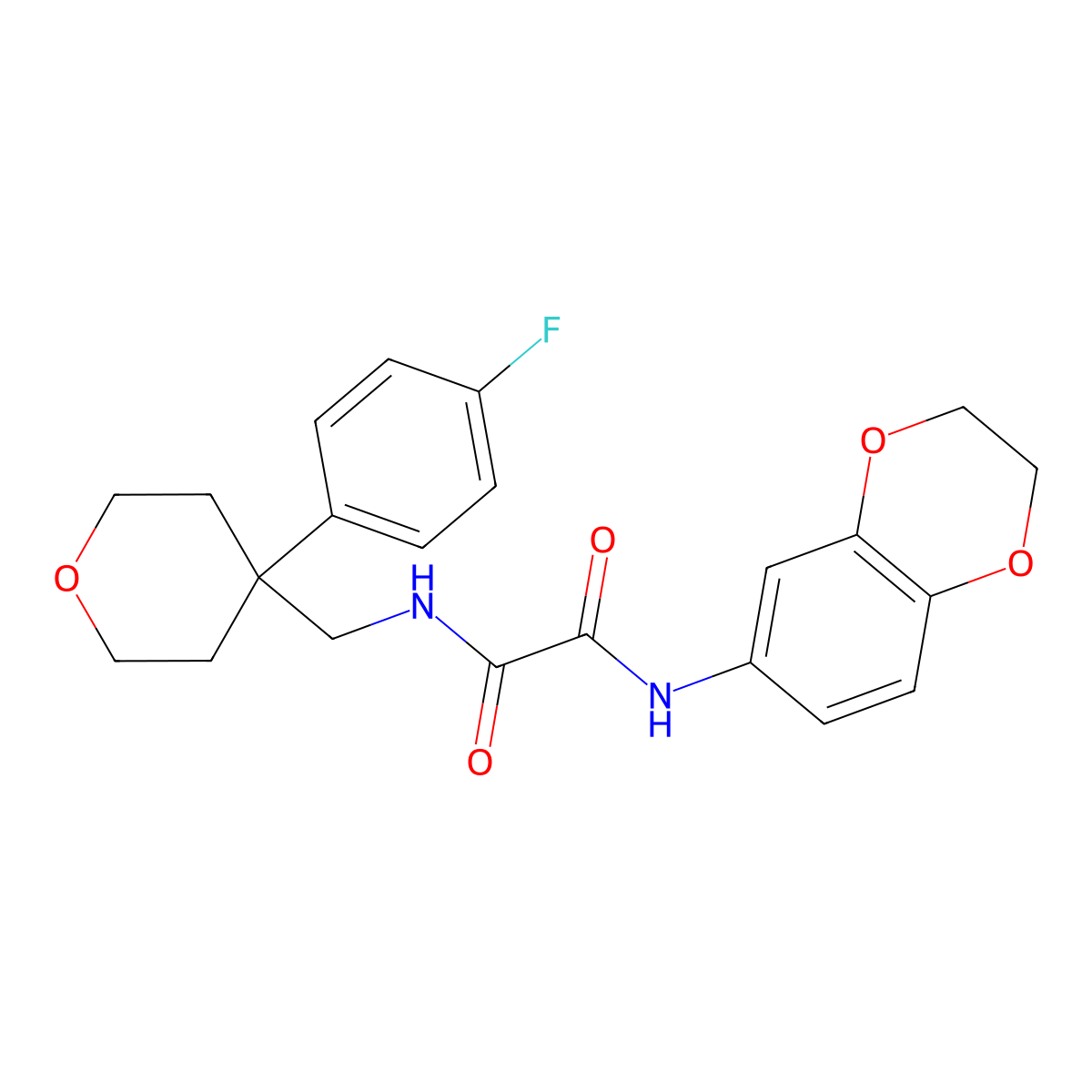 N-(2,3-dihydro-1,4-benzodioxin-6-yl)-N'-{[4-(4-fluorophenyl)oxan-4-yl]methyl}ethanediamide molecular structure, CAS 1091165-73-9
