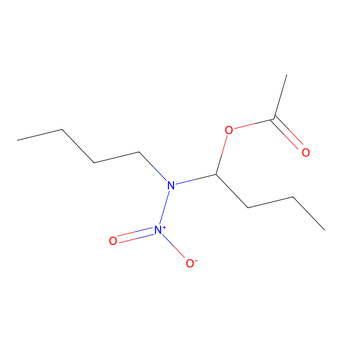 N-Nitro-N-(1-hydroxybutyl)butylamine acetate molecular structure, CAS 109119-77-9