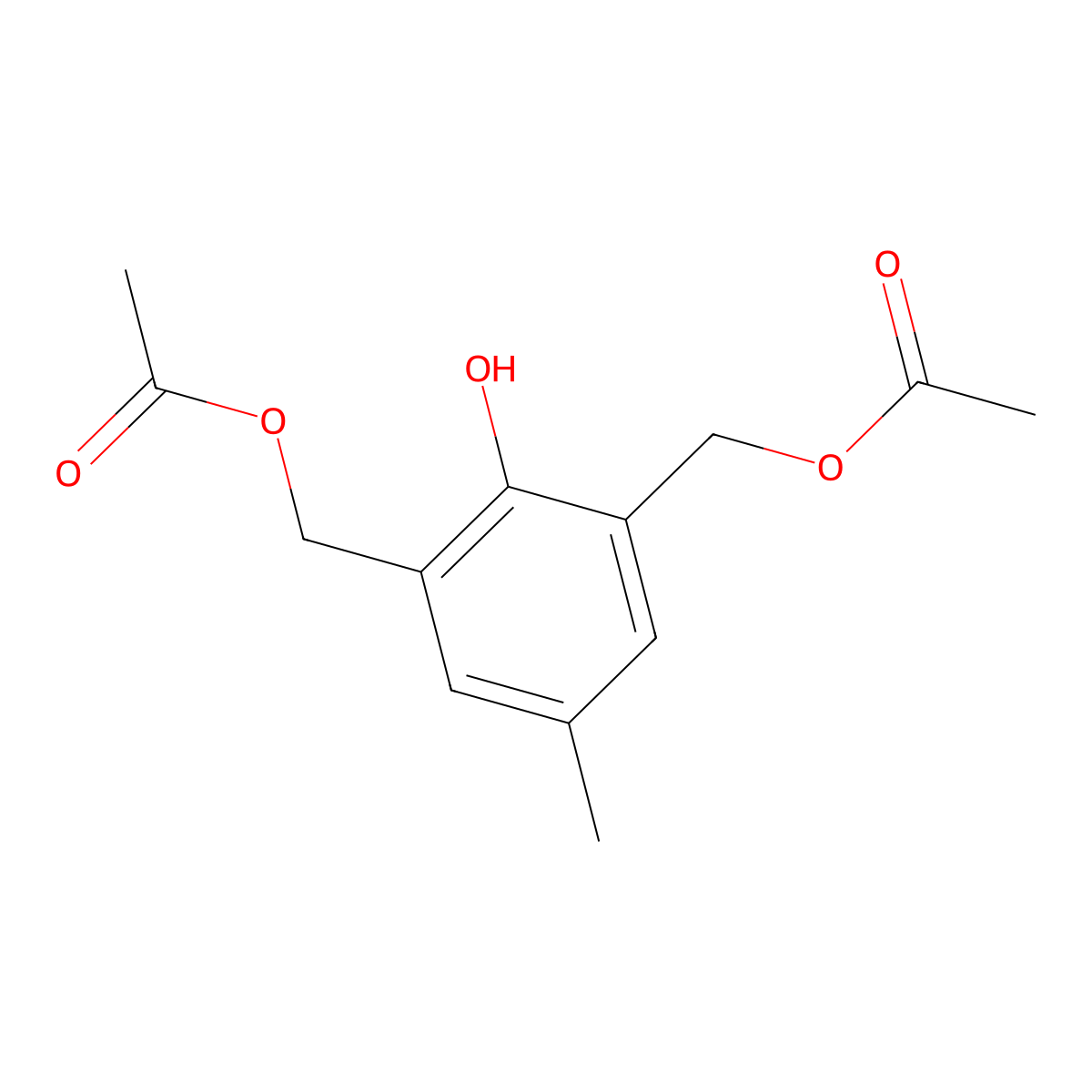 (2-Hydroxy-5-methyl-1,3-phenylene)bis(methylene) diacetate molecular structure, CAS 109129-38-6
