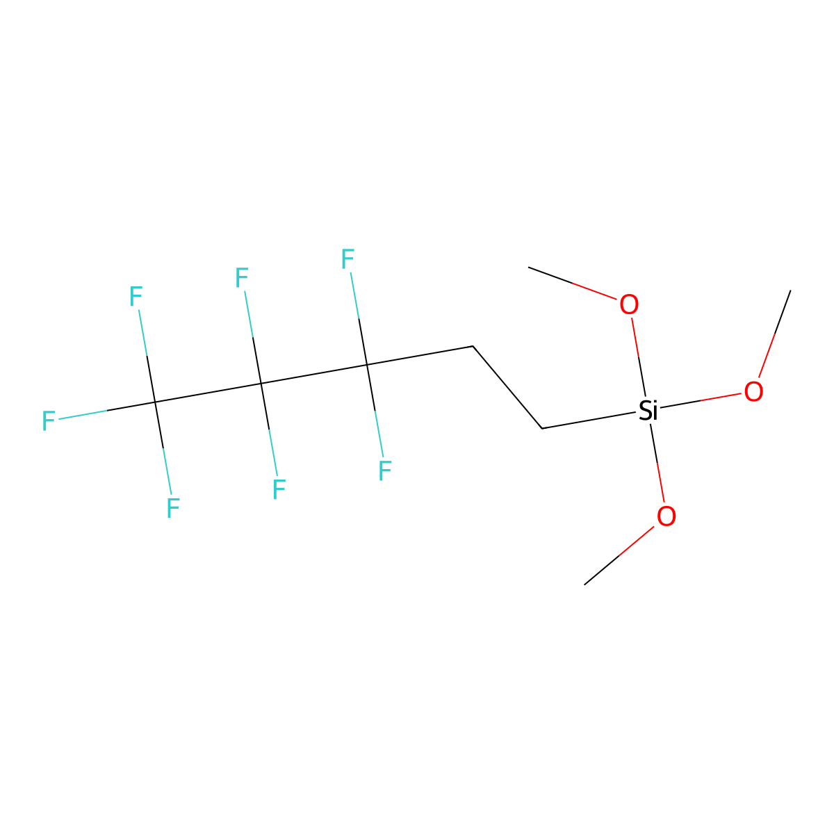 (3,3,4,4,5,5,5-Heptafluoropentyl)(trimethoxy)silane molecular structure, CAS 109134-39-6