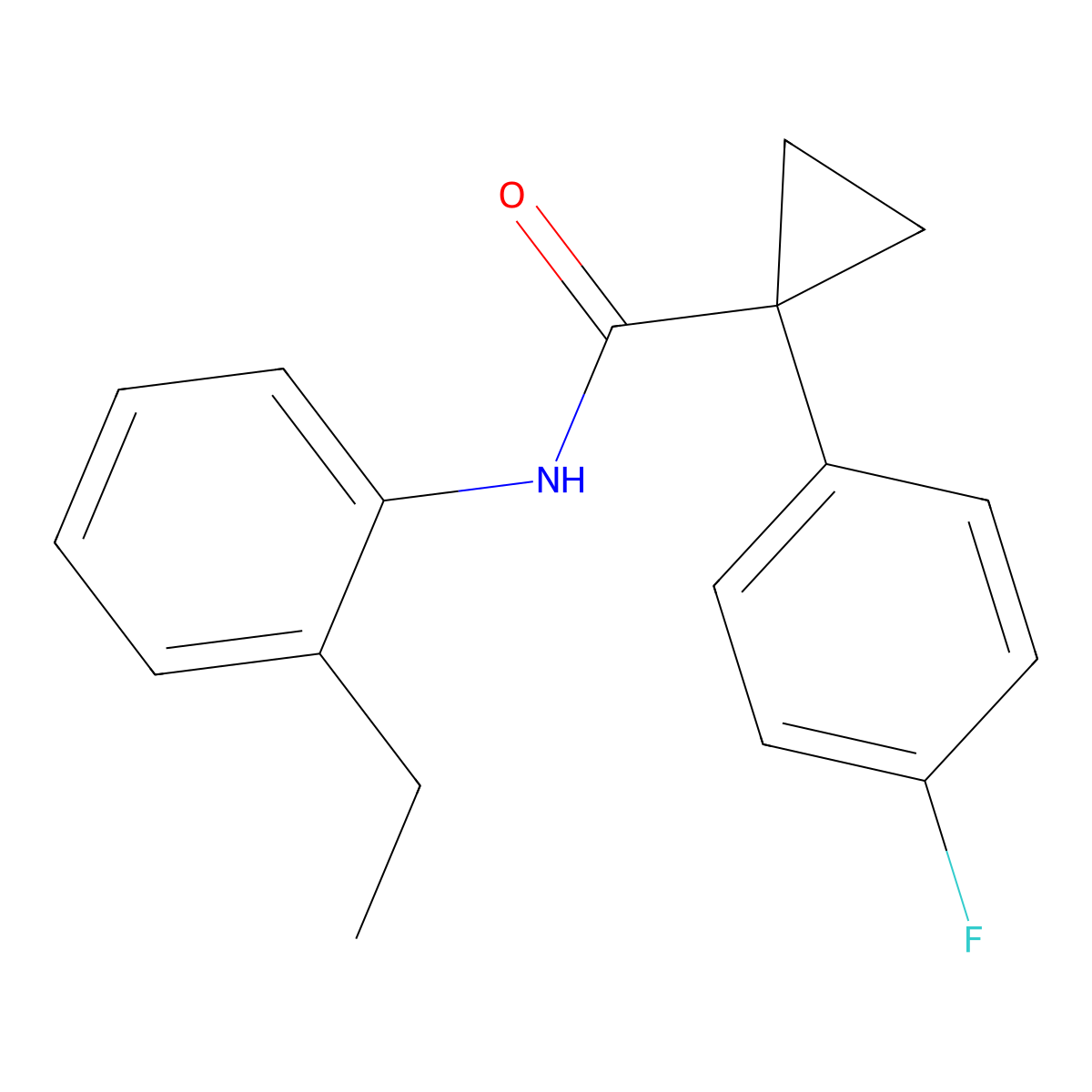 N-(2-ethylphenyl)-1-(4-fluorophenyl)cyclopropanecarboxamide molecular structure, CAS 1091380-69-6