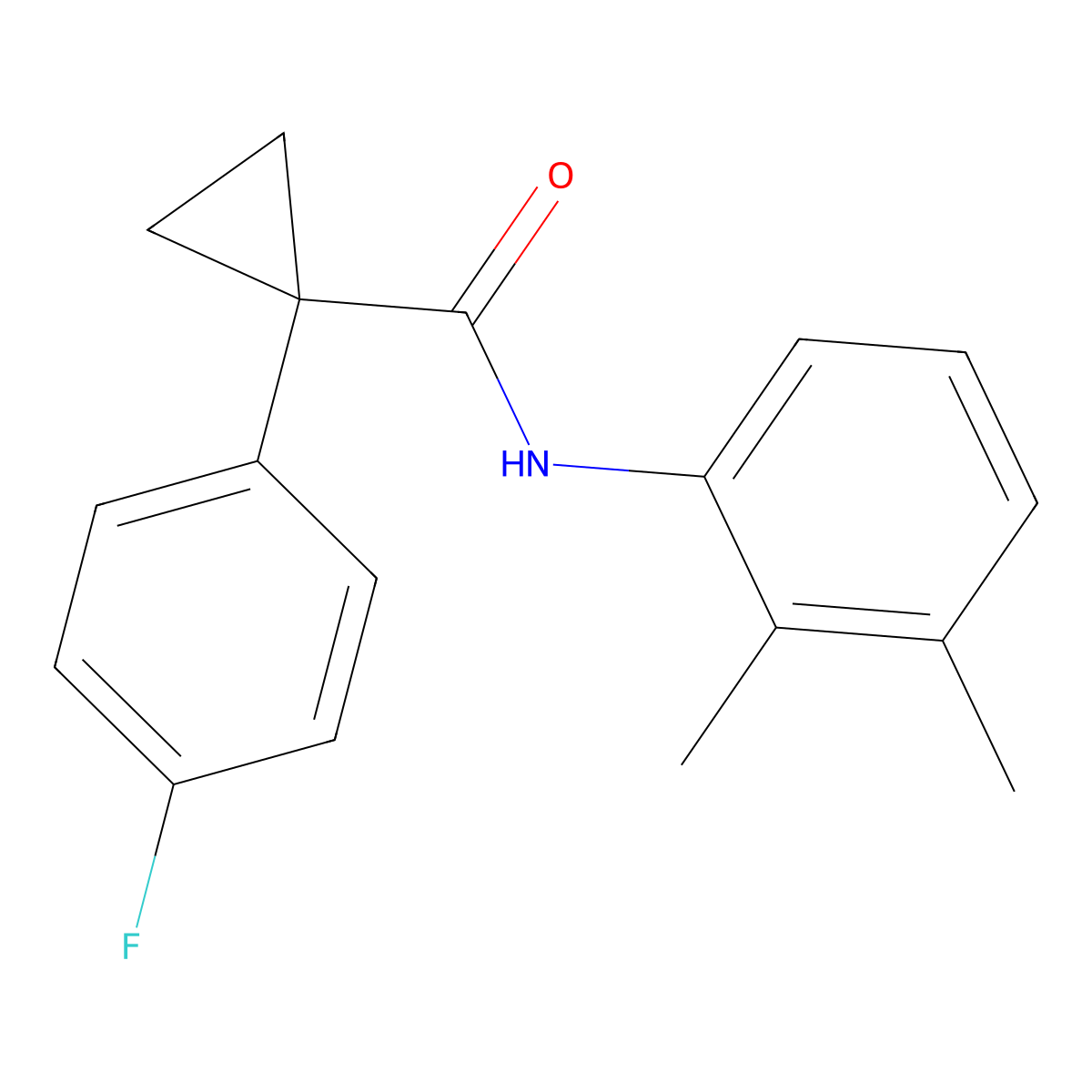 N-(2,3-dimethylphenyl)-1-(4-fluorophenyl)cyclopropanecarboxamide molecular structure, CAS 1091380-79-8