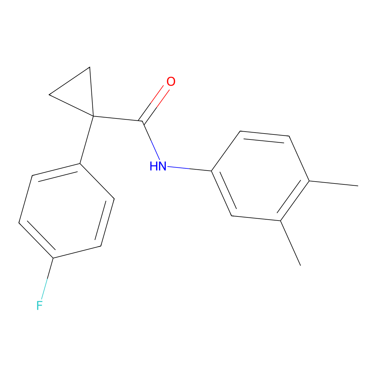 N-(3,4-dimethylphenyl)-1-(4-fluorophenyl)cyclopropane-1-carboxamide molecular structure, CAS 1091380-84-5