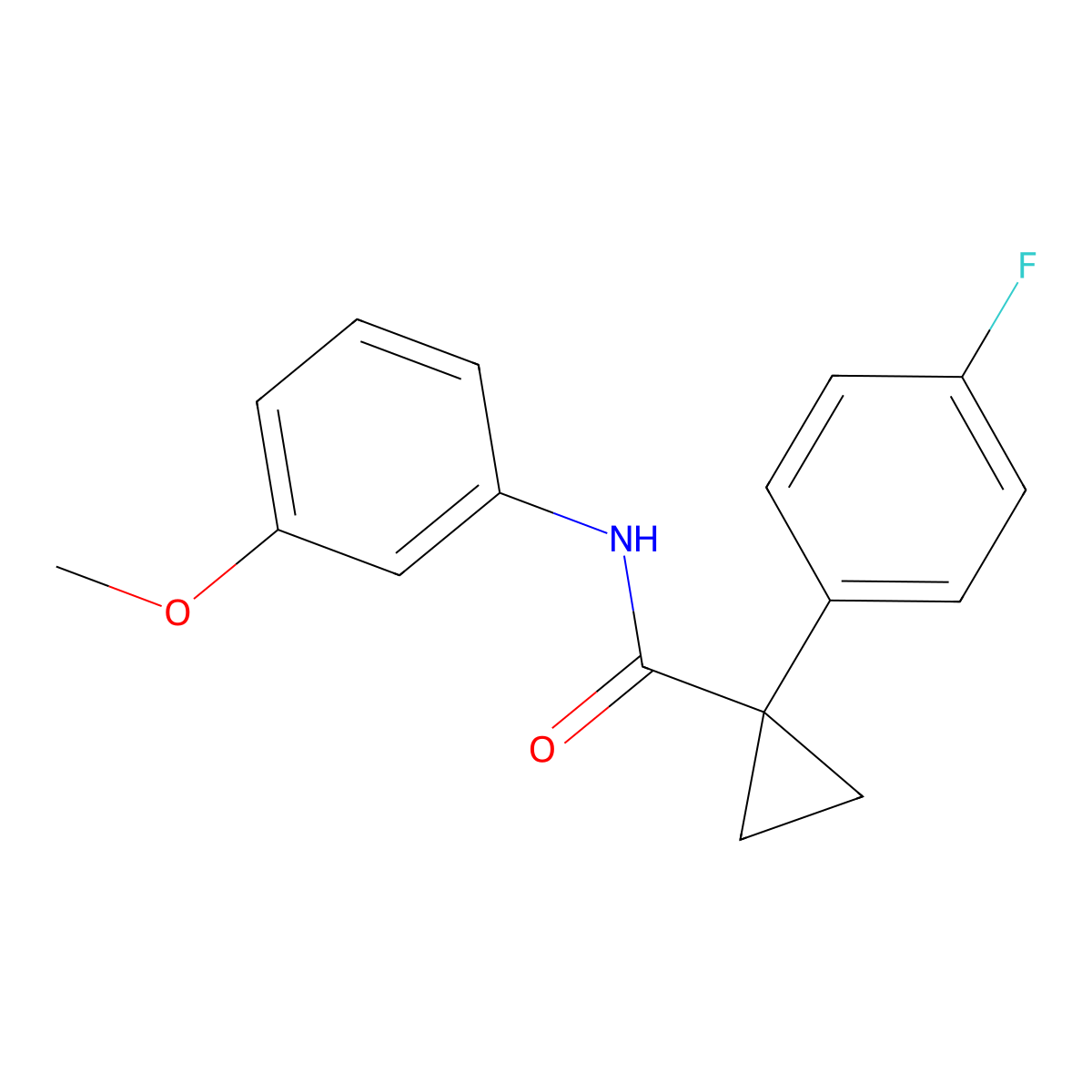 1-(4-fluorophenyl)-N-(3-methoxyphenyl)cyclopropane-1-carboxamide molecular structure, CAS 1091380-94-7