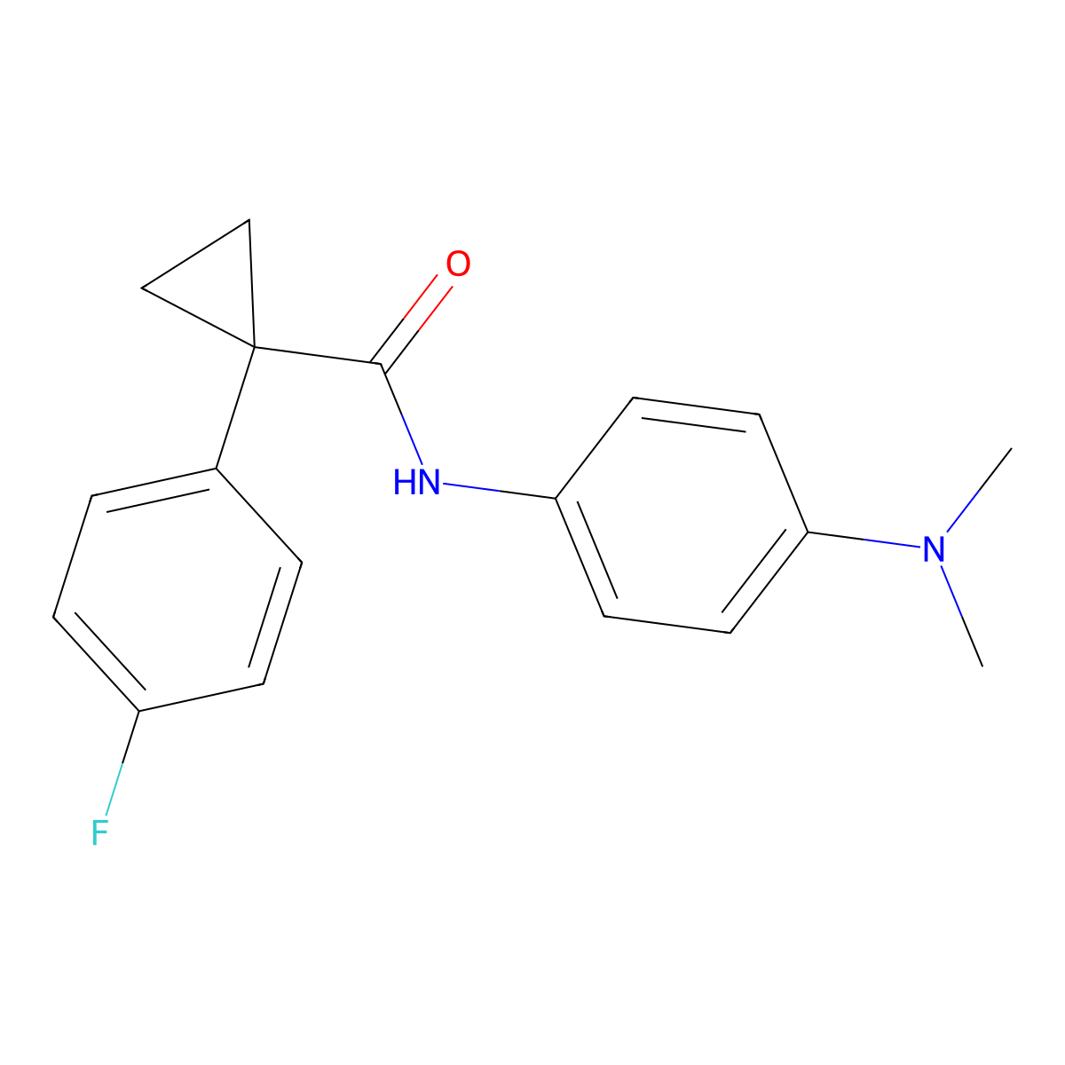 N-(4-(dimethylamino)phenyl)-1-(4-fluorophenyl)cyclopropanecarboxamide molecular structure, CAS 1091381-39-3