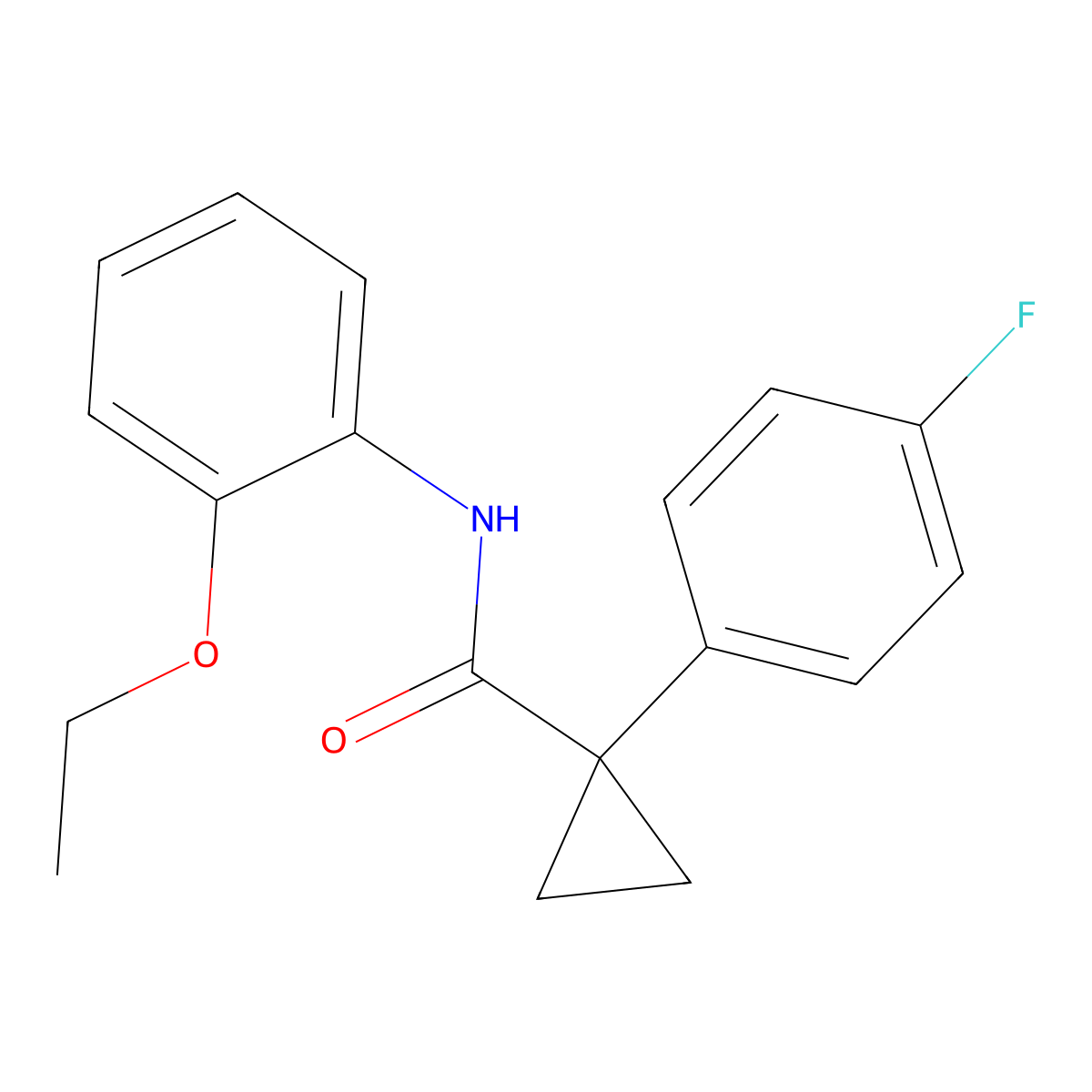N-(2-ethoxyphenyl)-1-(4-fluorophenyl)cyclopropane-1-carboxamide molecular structure, CAS 1091381-52-0