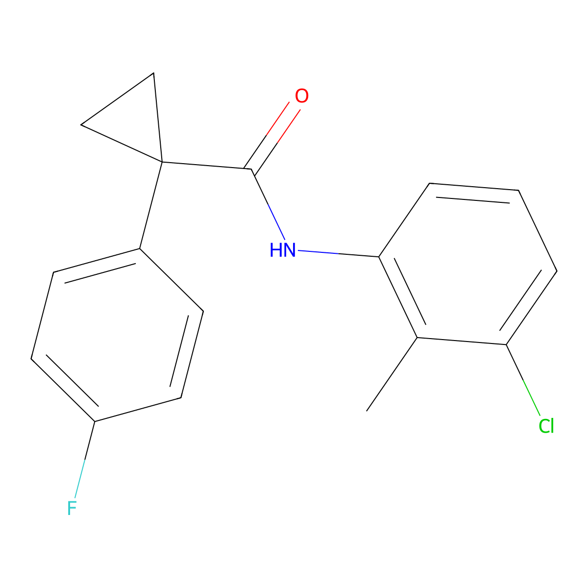N-(3-chloro-2-methylphenyl)-1-(4-fluorophenyl)cyclopropanecarboxamide molecular structure, CAS 1091381-66-6