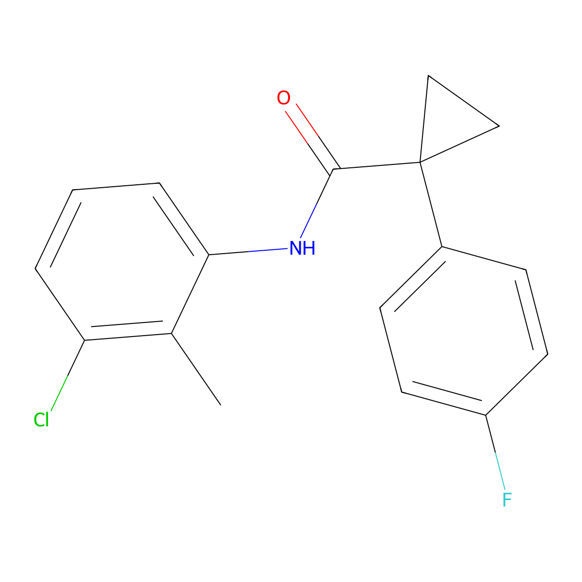 N-(3-chloro-2-methylphenyl)-1-(4-fluorophenyl)cyclopropanecarboxamide molecular structure, CAS 1091381-66-6