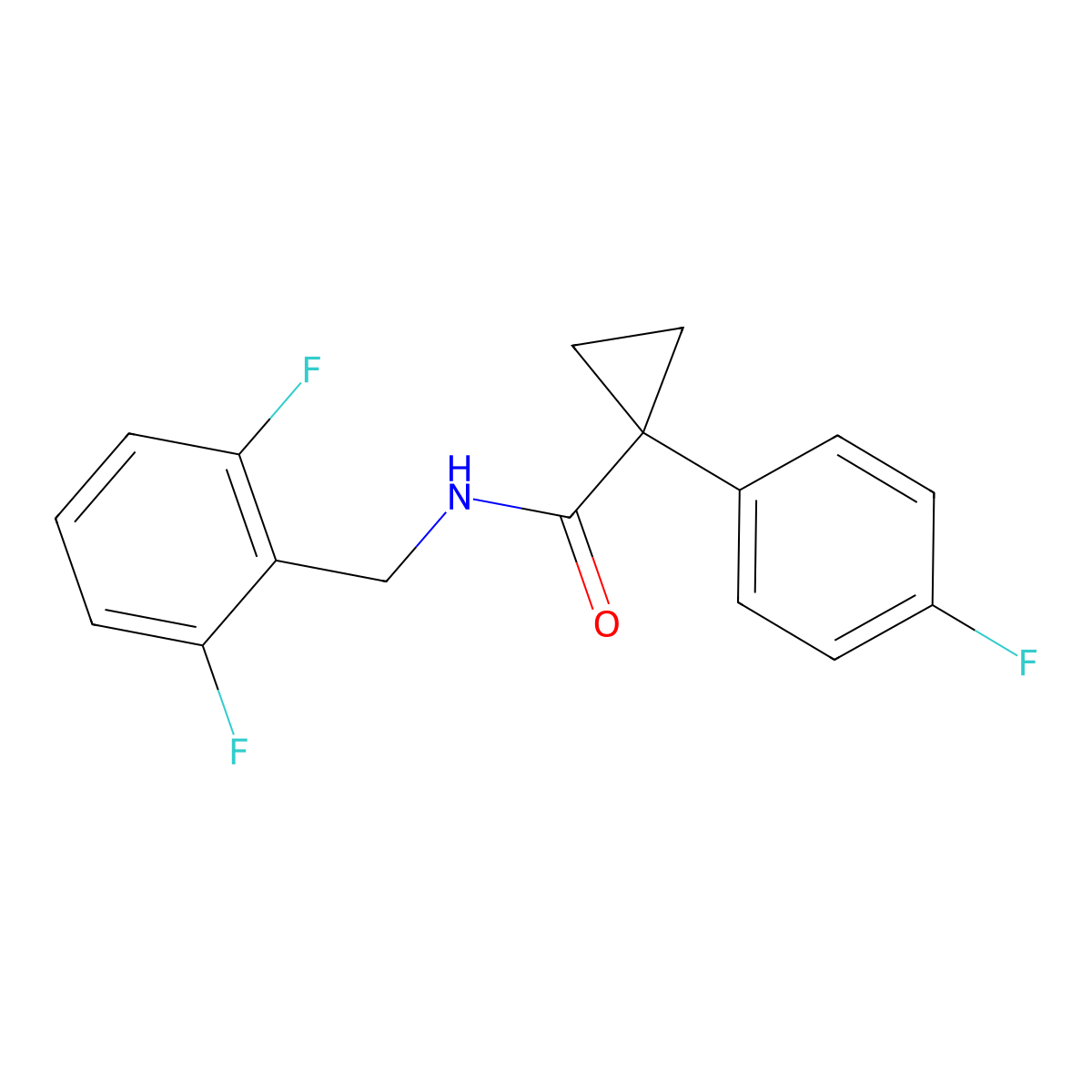 N-(2,6-difluorobenzyl)-1-(4-fluorophenyl)cyclopropanecarboxamide molecular structure, CAS 1091381-76-8