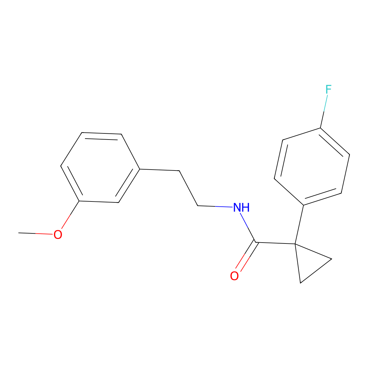 1-(4-fluorophenyl)-N-(3-methoxyphenethyl)cyclopropanecarboxamide molecular structure, CAS 1091382-01-2
