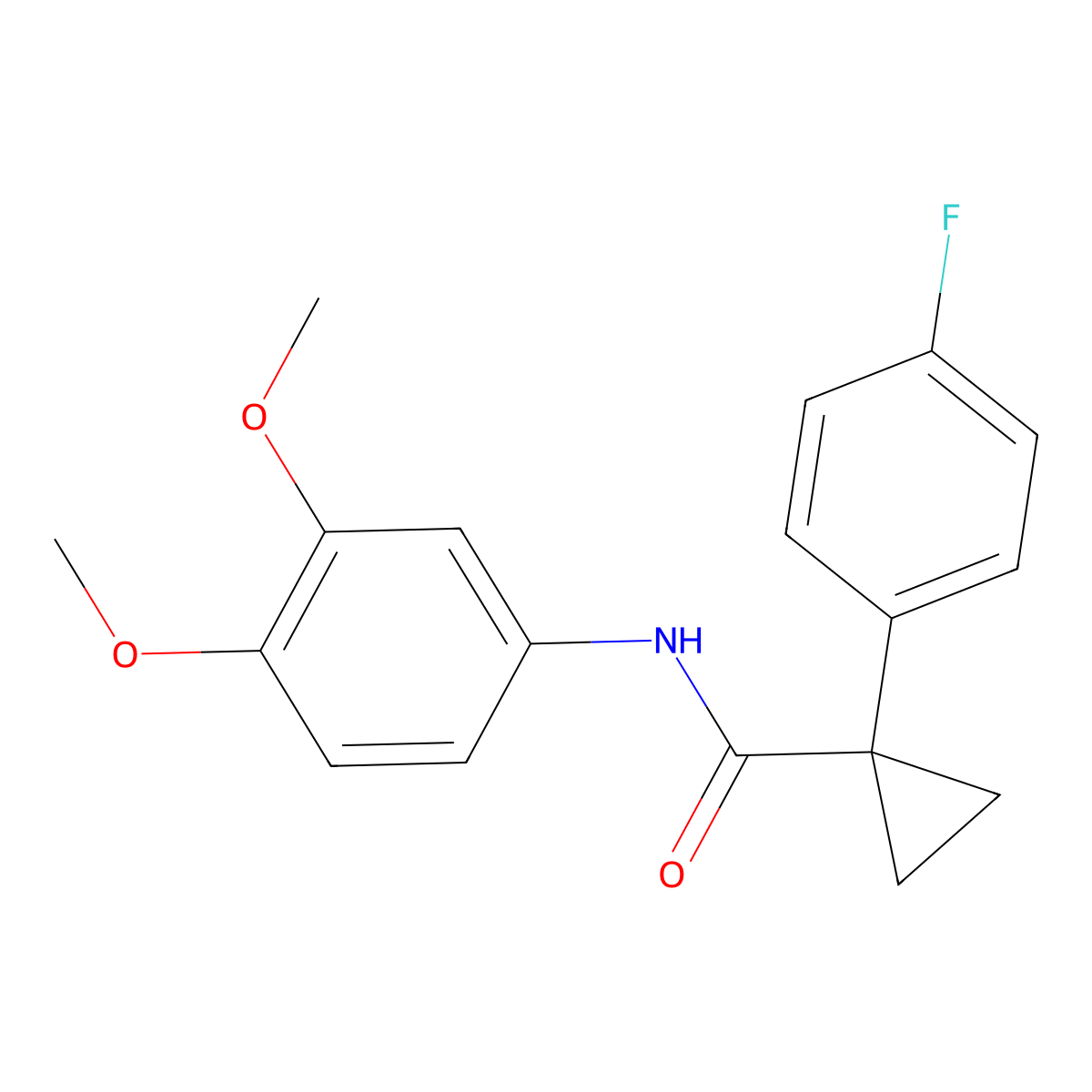 N-(3,4-dimethoxyphenyl)-1-(4-fluorophenyl)cyclopropanecarboxamide molecular structure, CAS 1091382-21-6