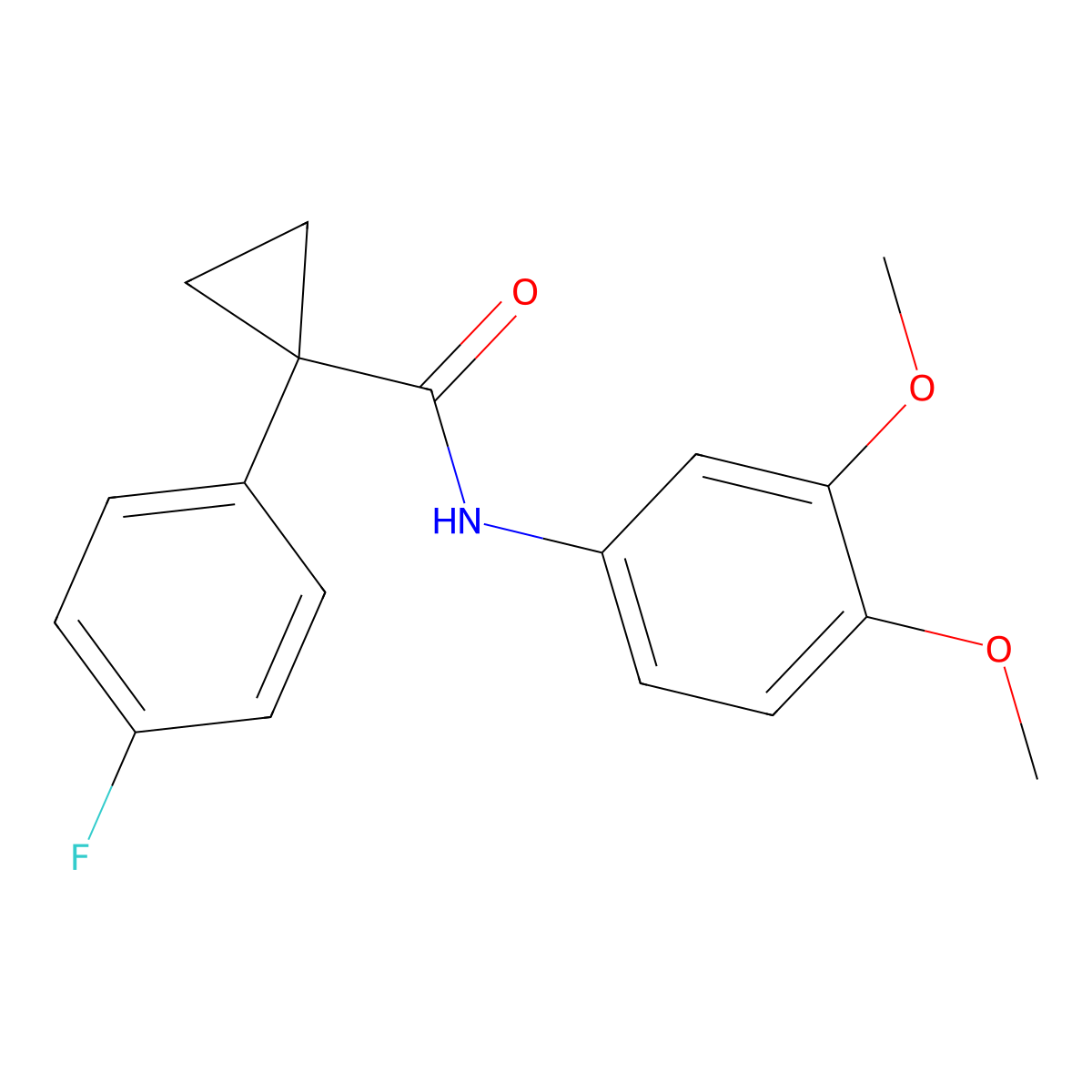 N-(3,4-dimethoxyphenyl)-1-(4-fluorophenyl)cyclopropanecarboxamide molecular structure, CAS 1091382-21-6