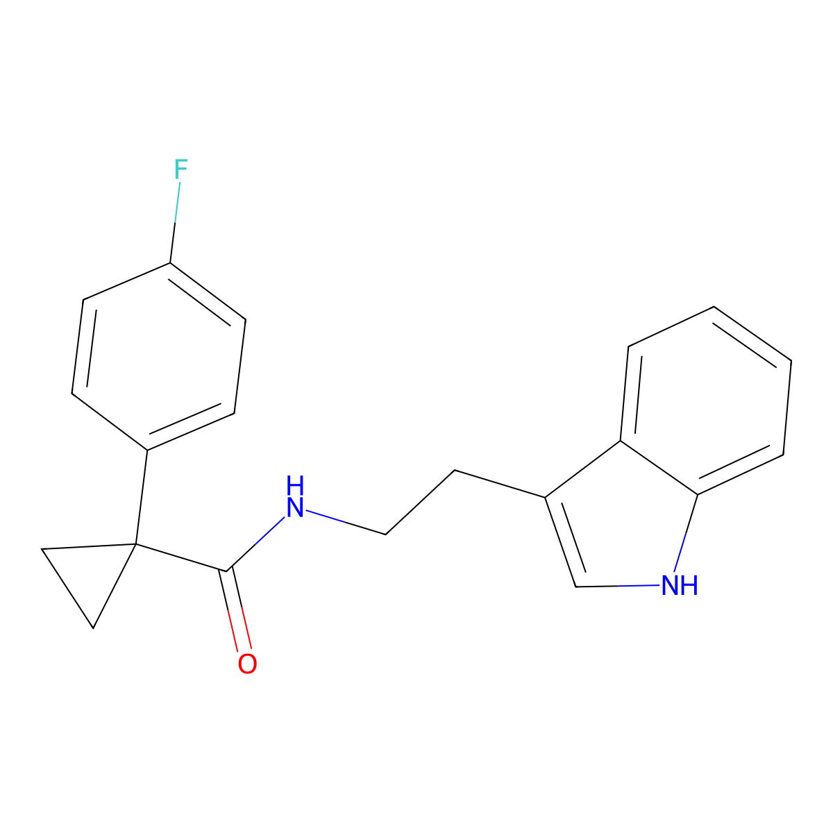 N-(2-(1H-indol-3-yl)ethyl)-1-(4-fluorophenyl)cyclopropanecarboxamide molecular structure, CAS 1091382-36-3