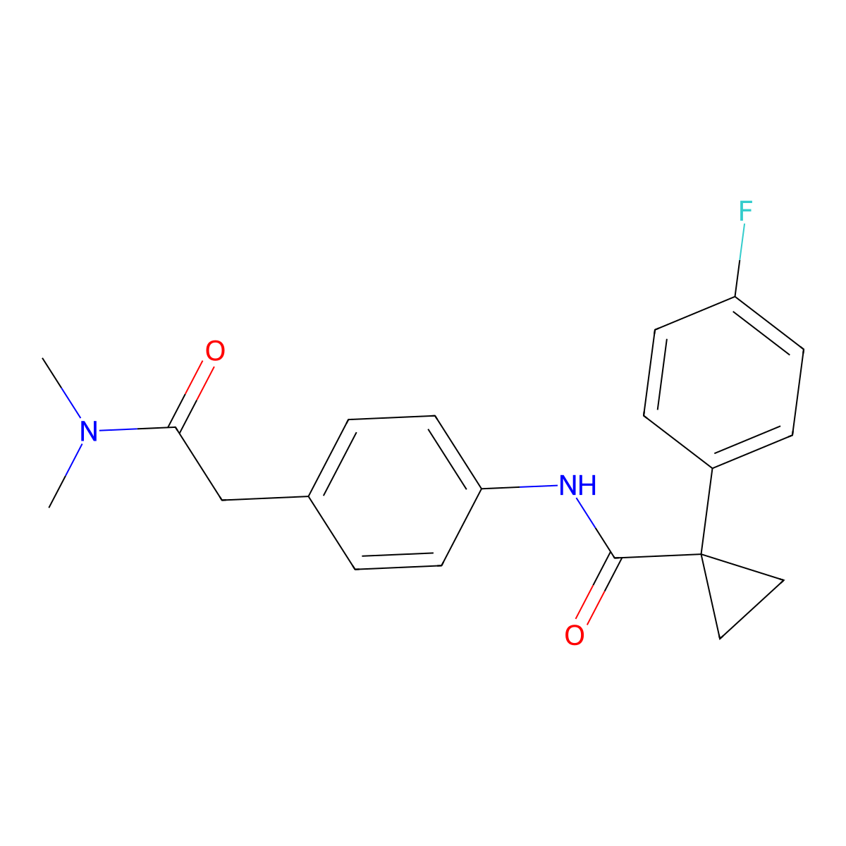 N-(4-(2-(dimethylamino)-2-oxoethyl)phenyl)-1-(4-fluorophenyl)cyclopropanecarboxamide molecular structure, CAS 1091383-51-5
