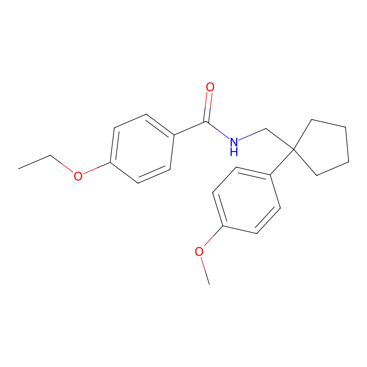 4-ethoxy-N-{[1-(4-methoxyphenyl)cyclopentyl]methyl}benzamide molecular structure, CAS 1091396-32-5