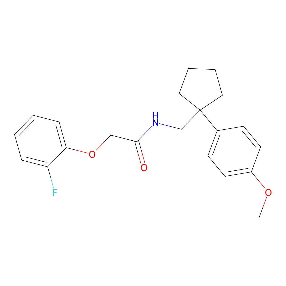 2-(2-fluorophenoxy)-N-{[1-(4-methoxyphenyl)cyclopentyl]methyl}acetamide molecular structure, CAS 1091396-41-6