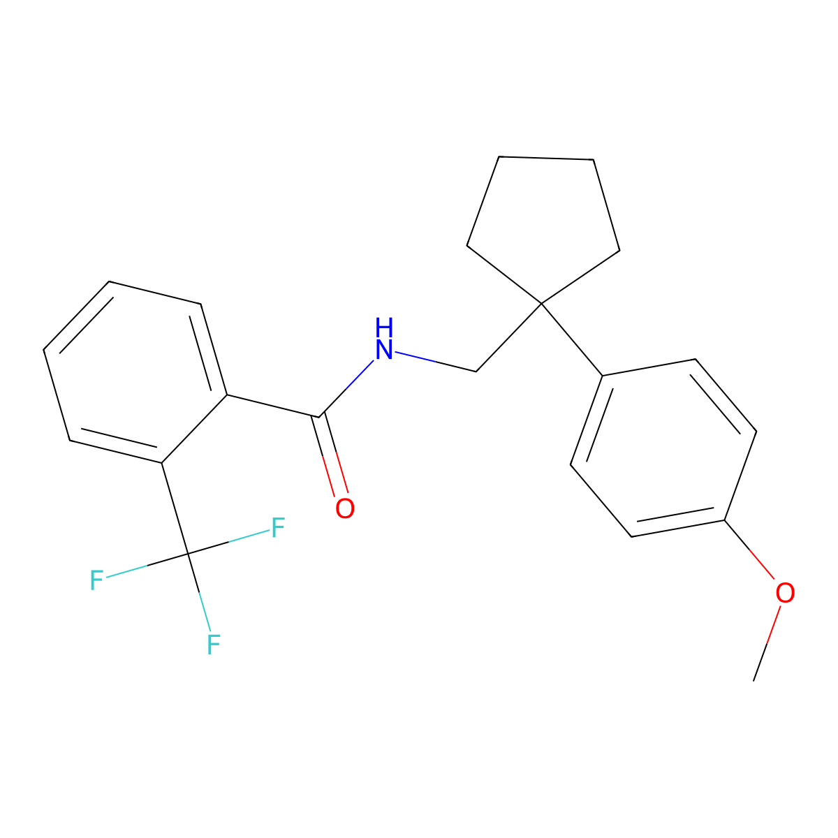 N-{[1-(4-methoxyphenyl)cyclopentyl]methyl}-2-(trifluoromethyl)benzamide molecular structure, CAS 1091396-80-3