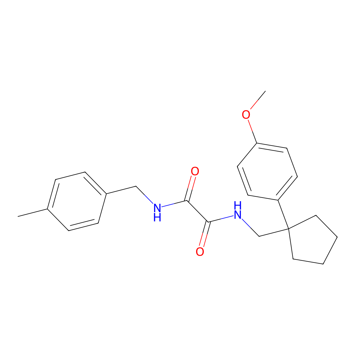 N1-((1-(4-methoxyphenyl)cyclopentyl)methyl)-N2-(4-methylbenzyl)oxalamide molecular structure, CAS 1091397-62-4