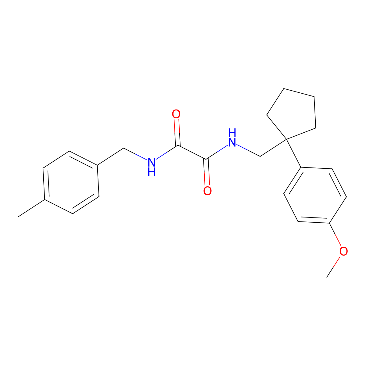 N1-((1-(4-methoxyphenyl)cyclopentyl)methyl)-N2-(4-methylbenzyl)oxalamide molecular structure, CAS 1091397-62-4