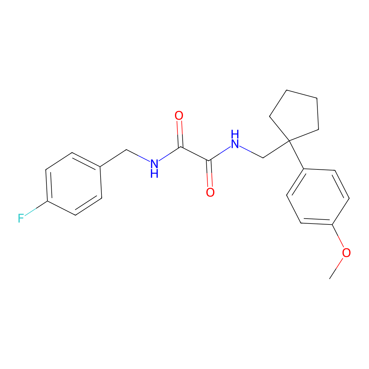 N1-(4-fluorobenzyl)-N2-((1-(4-methoxyphenyl)cyclopentyl)methyl)oxalamide molecular structure, CAS 1091397-80-6