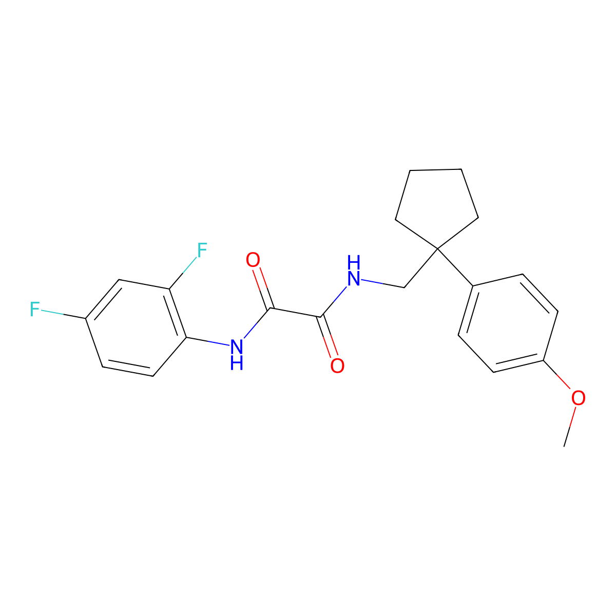 N1-(2,4-difluorophenyl)-N2-((1-(4-methoxyphenyl)cyclopentyl)methyl)oxalamide molecular structure, CAS 1091397-89-5