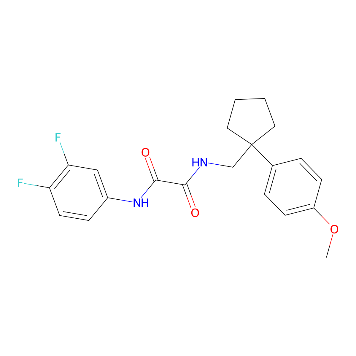 N1-(3,4-difluorophenyl)-N2-((1-(4-methoxyphenyl)cyclopentyl)methyl)oxalamide molecular structure, CAS 1091397-92-0