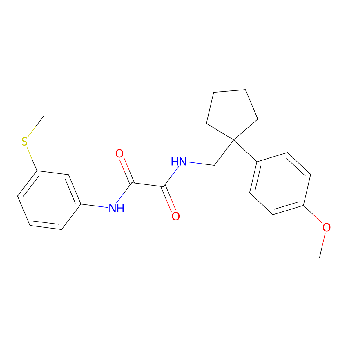 N1-((1-(4-methoxyphenyl)cyclopentyl)methyl)-N2-(3-(methylthio)phenyl)oxalamide molecular structure, CAS 1091398-16-1