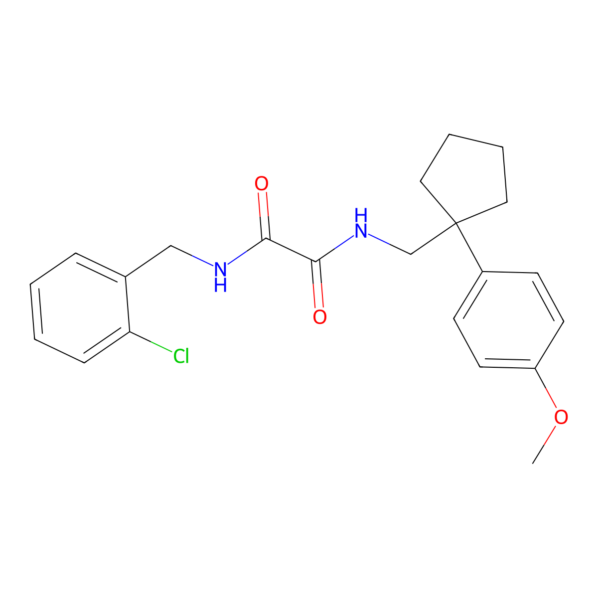 N1-(2-chlorobenzyl)-N2-((1-(4-methoxyphenyl)cyclopentyl)methyl)oxalamide molecular structure, CAS 1091398-24-1